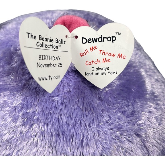 TY BEANIE BALLZ DEWDROP THE HIPPOPOTAMUS BALL LARGE 14" 35CM RARE PLUSH TOY TAG - Picture 3 of 10